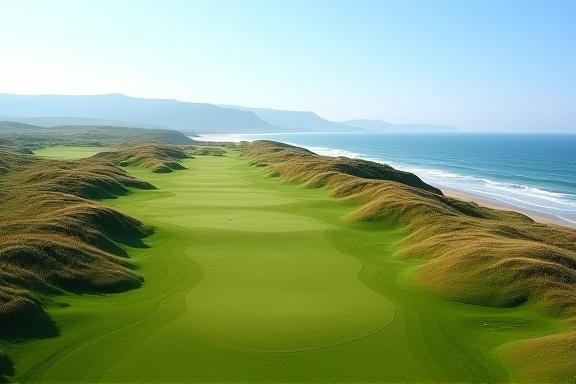 Panoramaudsigt over Nordkystens Perle golfbane.